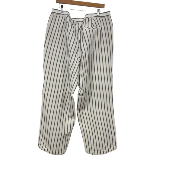 J.Jill Linen Pants Womens Plus Size White Blue Striped Straight Leg Size 20 NEW - Picture 2 of 12